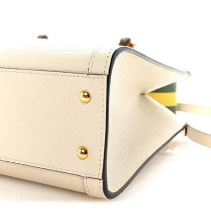 Wonka Grain Calfskin Small Diana Tote Bag Mystic White