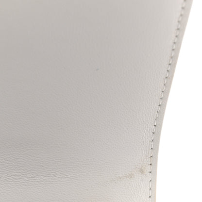Calfskin Crocodile Embossed Small Hourglass Top Handle Bag White