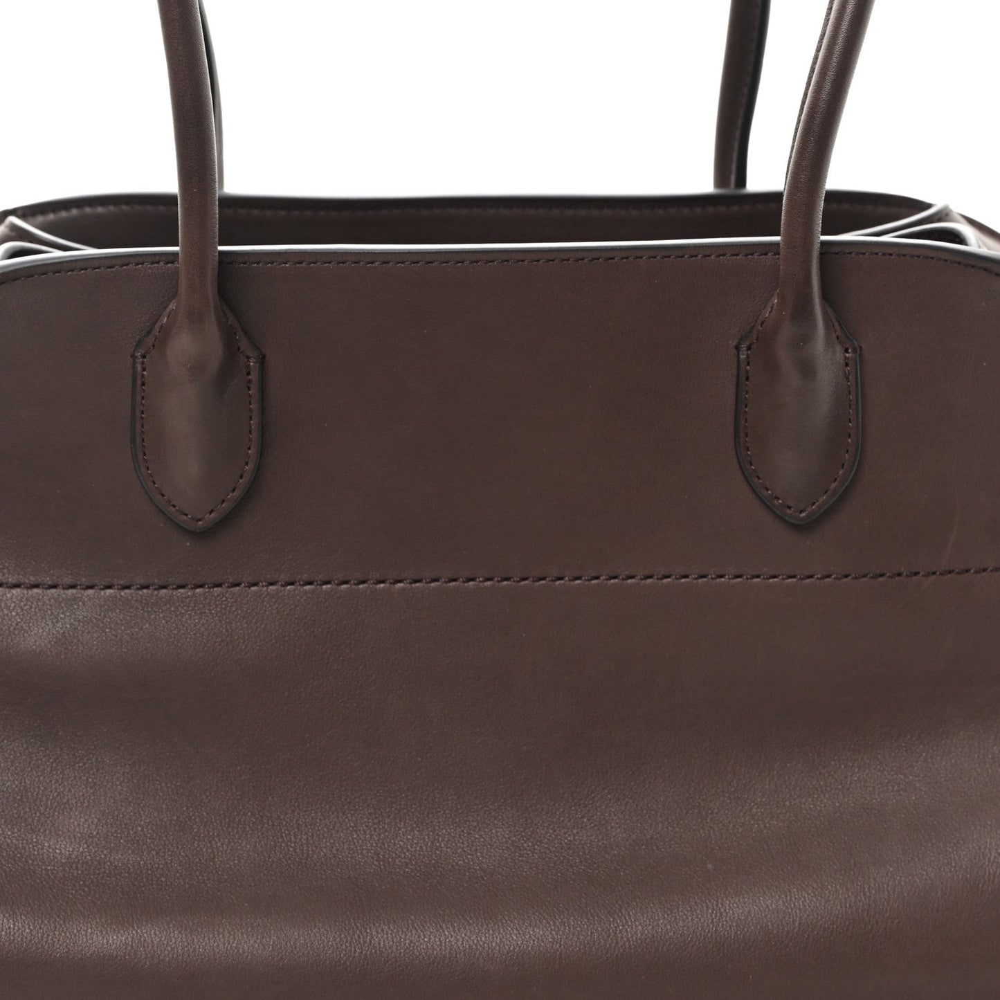 Polished Saddle Calfskin Margaux Shoulder 12 Hippo Grey