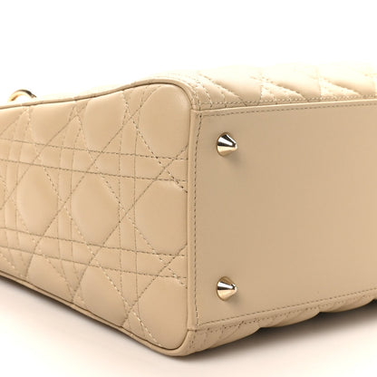 Lambskin Cannage Medium Lady Dior Sand