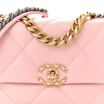 Lambskin Quilted Medium Chanel 19 Flap Light Pink