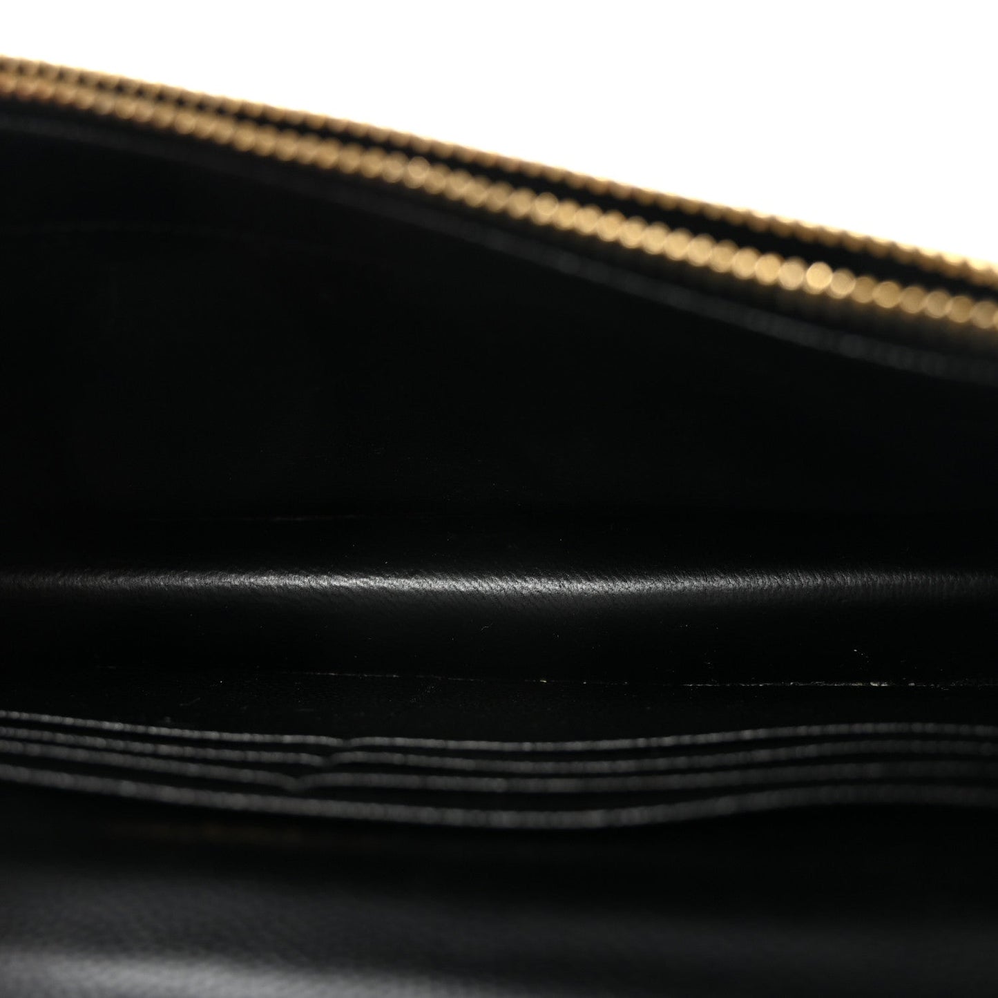 Grain De Poudre Matelasse Chevron Monogram Envelope Chain Wallet Black