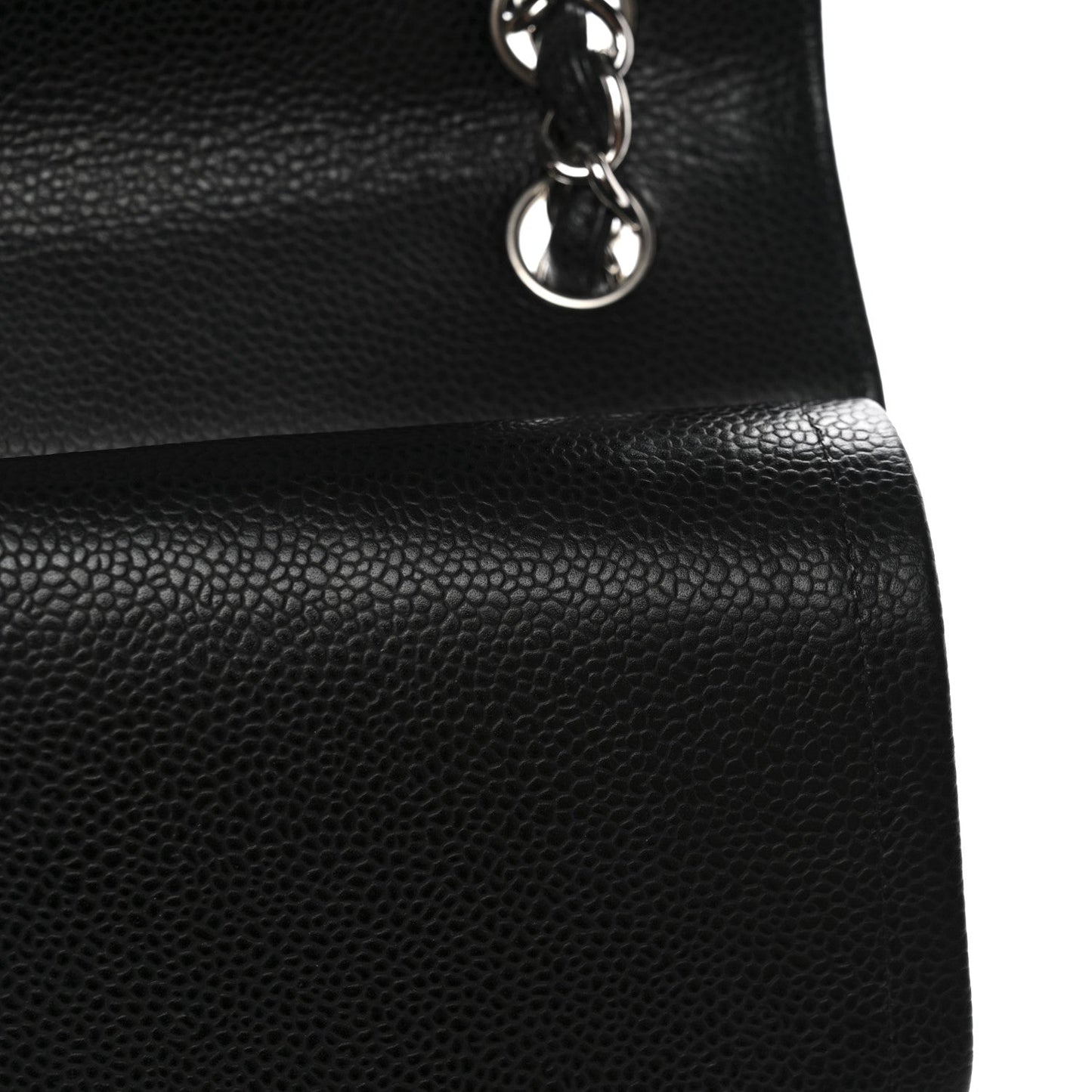 Caviar Quilted Jumbo Double Flap Black