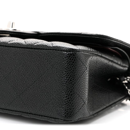 Caviar Quilted Small Double Flap Black