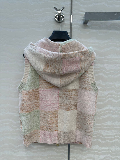 CC Hooded Vest Light Color Polyester Acrylic Fibers Wool