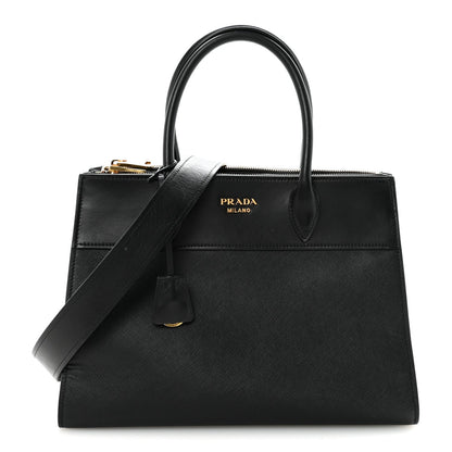 Saffiano City Calfskin Paradigme Bag Black
