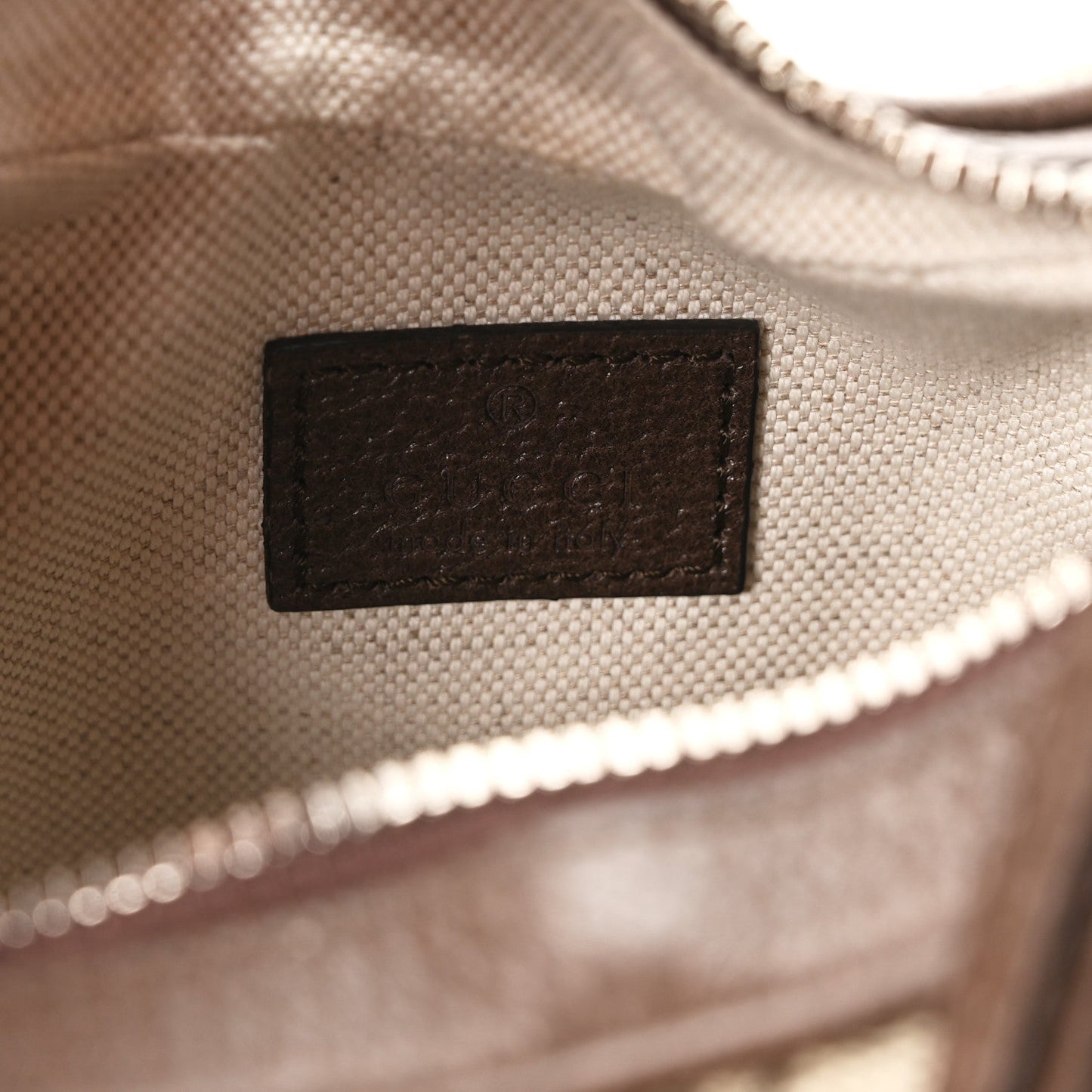 GG Supreme Monogram Textured Calfskin Web Small Attache Shoulder Bag Beige Ebony New Acero