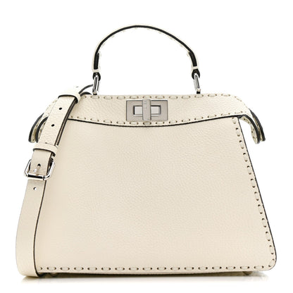 Cuoio Romano Selleria Chamois Small Peekaboo I SEE U Satchel White