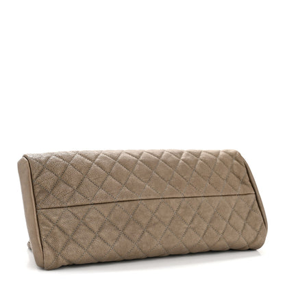 Metallic Caviar Quilted Medium Just Mademoiselle Beige