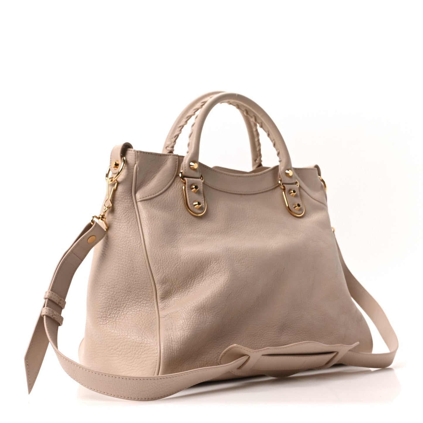 Chevre Gold Metallic Edge Hardware Velo Beige Praline
