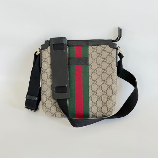 Gucci GG Supreme Monogram Web Messenger Bag