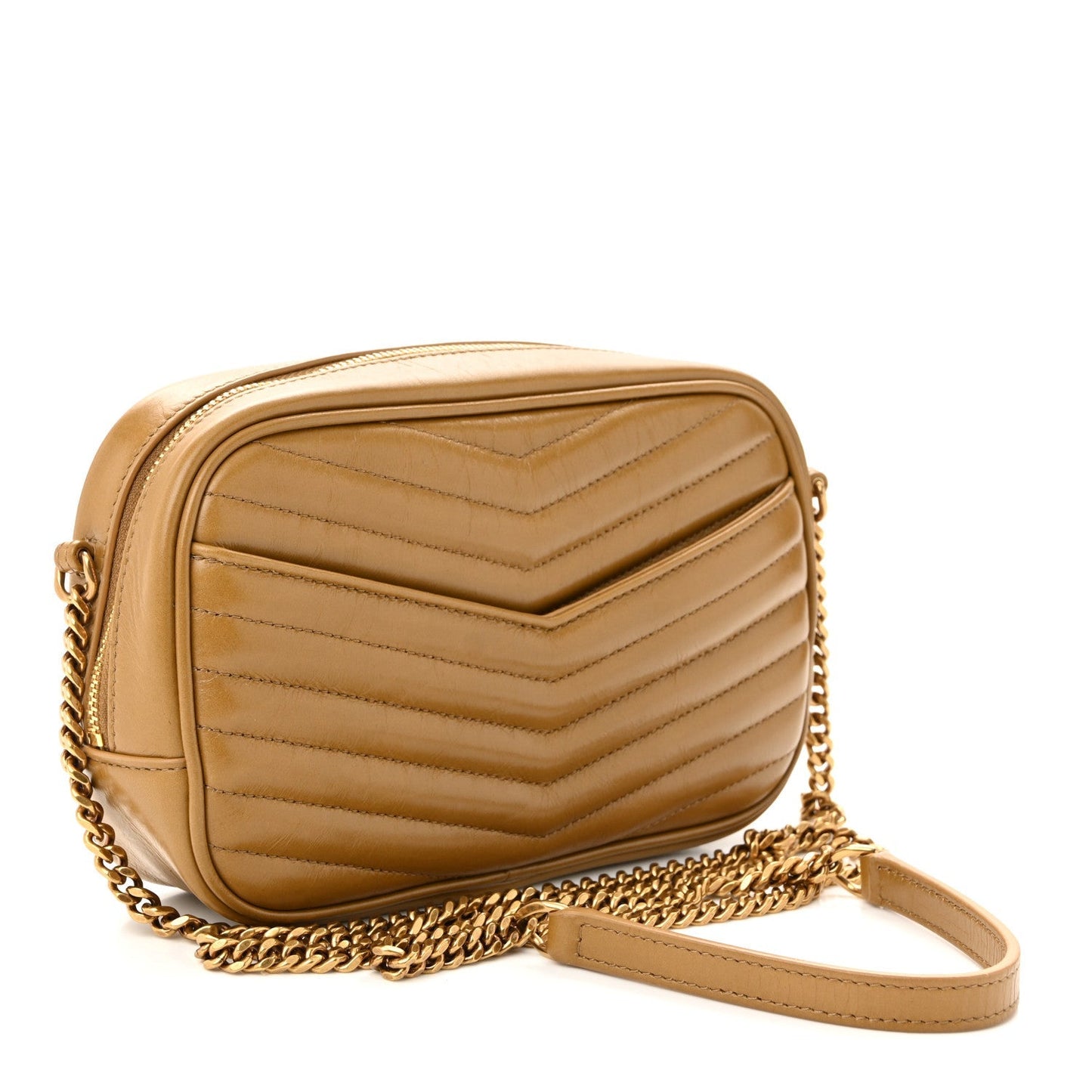 Calfskin Matelasse Monogram Mini Lou Camera Bag Tabac Brown