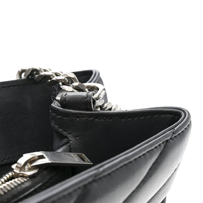 Calfskin Y Quilted Monogram Medium Loulou Chain Satchel Storm