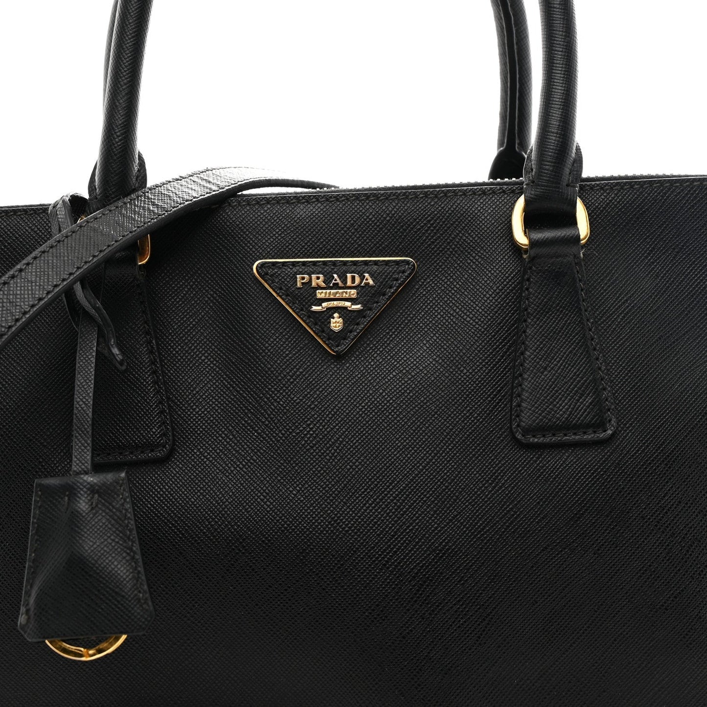 Saffiano Medium Galleria Double Zip Tote Black