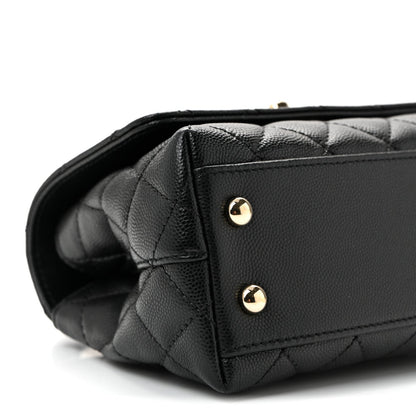 Caviar Quilted Extra Mini Coco Handle Flap Black