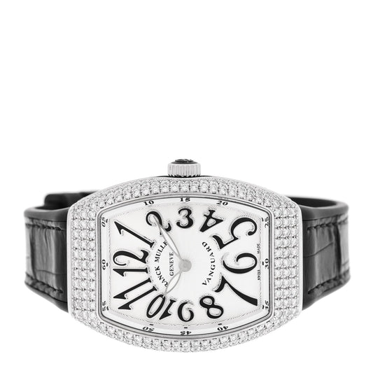 Stainless Steel Alligator Diamond Pave Bezel 32mm Vanguard Quartz Watch V32QZDACNR