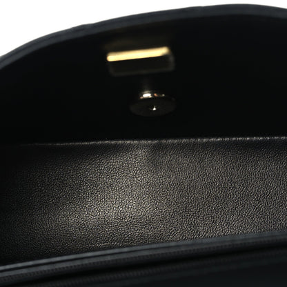 Lambskin Quilted Mini Rectangular Flap Black