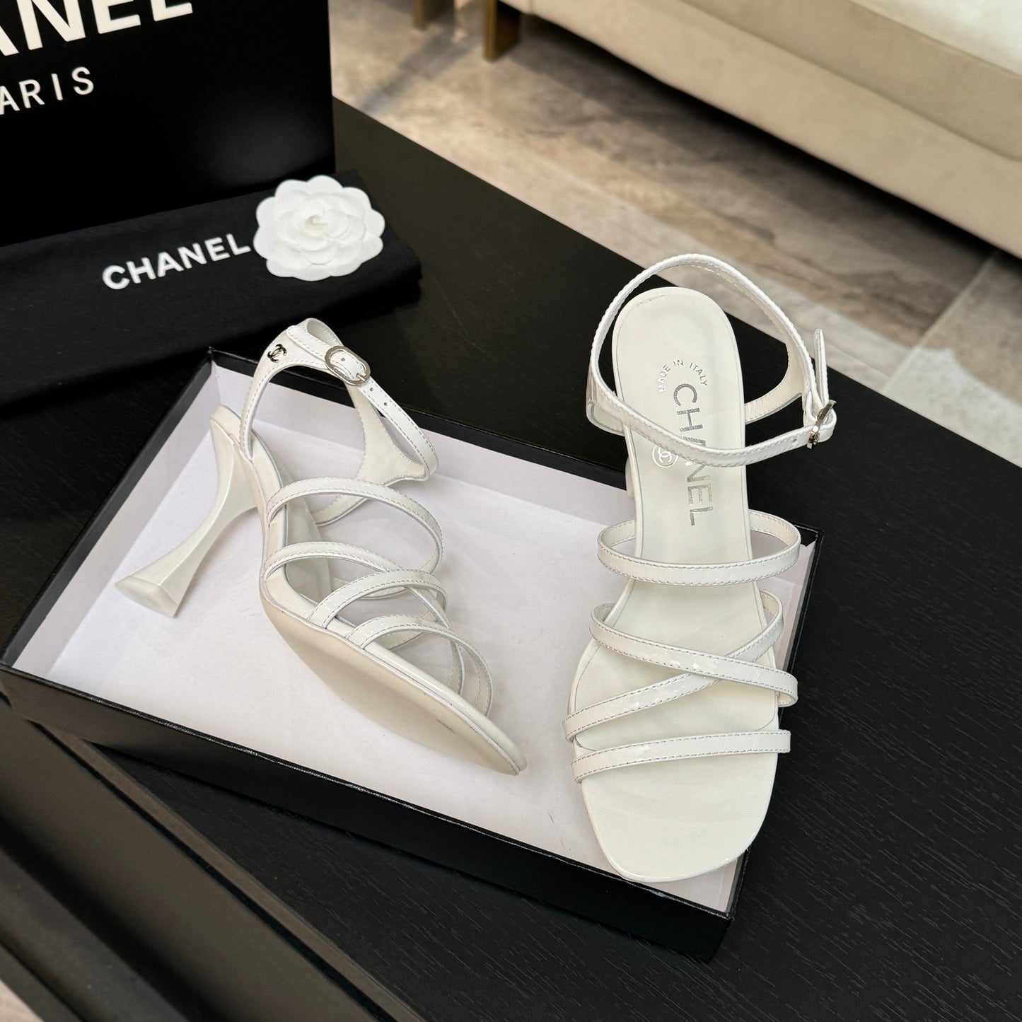 CC Cruise 25/26 Sandal 95mm White Patent Leather
