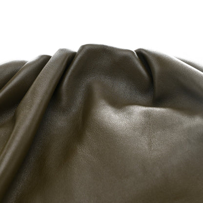 Smooth Butter Calf The Pouch Oversized Clutch Kaki Fondent