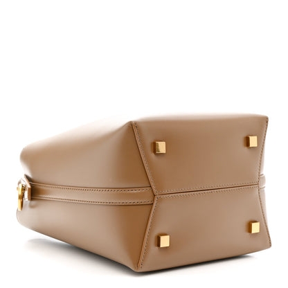 Shiny Calfskin Le 37 Small Bucket Bag Dark Cork