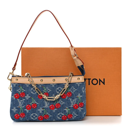 LV X TM Monogram Denim Cerises Pochette Accessories Blue