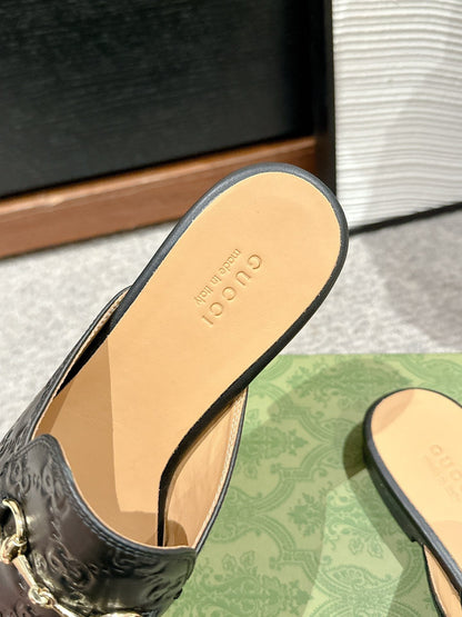 Horsebit Mule Black GG Leather