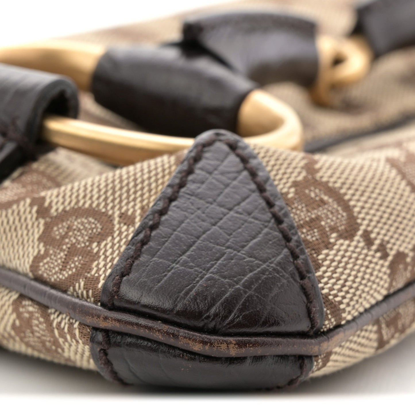 Monogram Horsebit Clutch Dark Brown