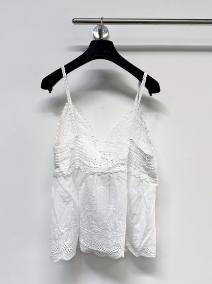 Chanel 2026 Camisole Beige and White Cotton
