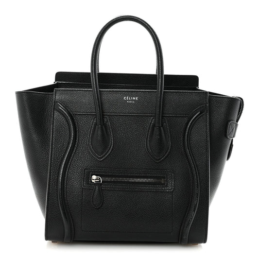Drummed Calfskin Micro Luggage Black