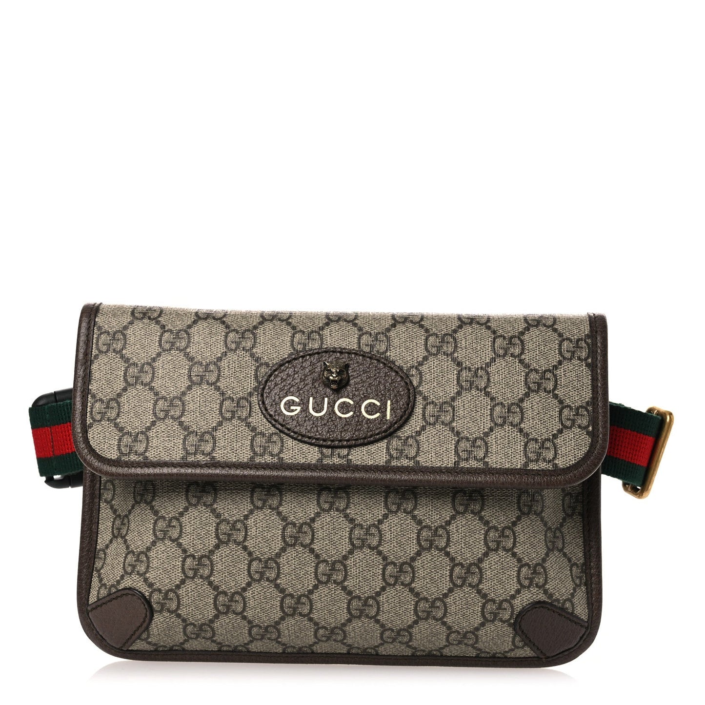 GG Supreme Monogram Neo Vintage Web Belt Bag Brown