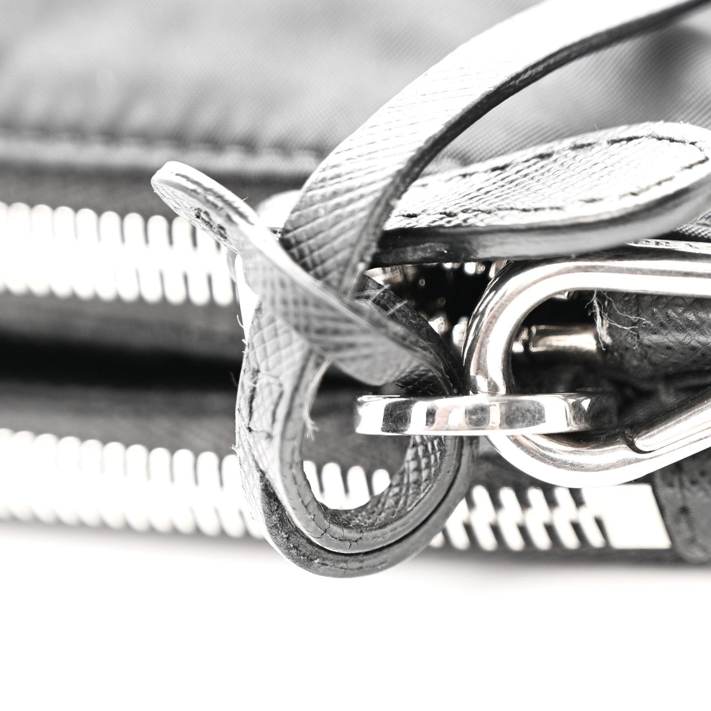 Re-Nylon Saffiano Re-Edition 2000 Double Zip Crossbody Bag Black