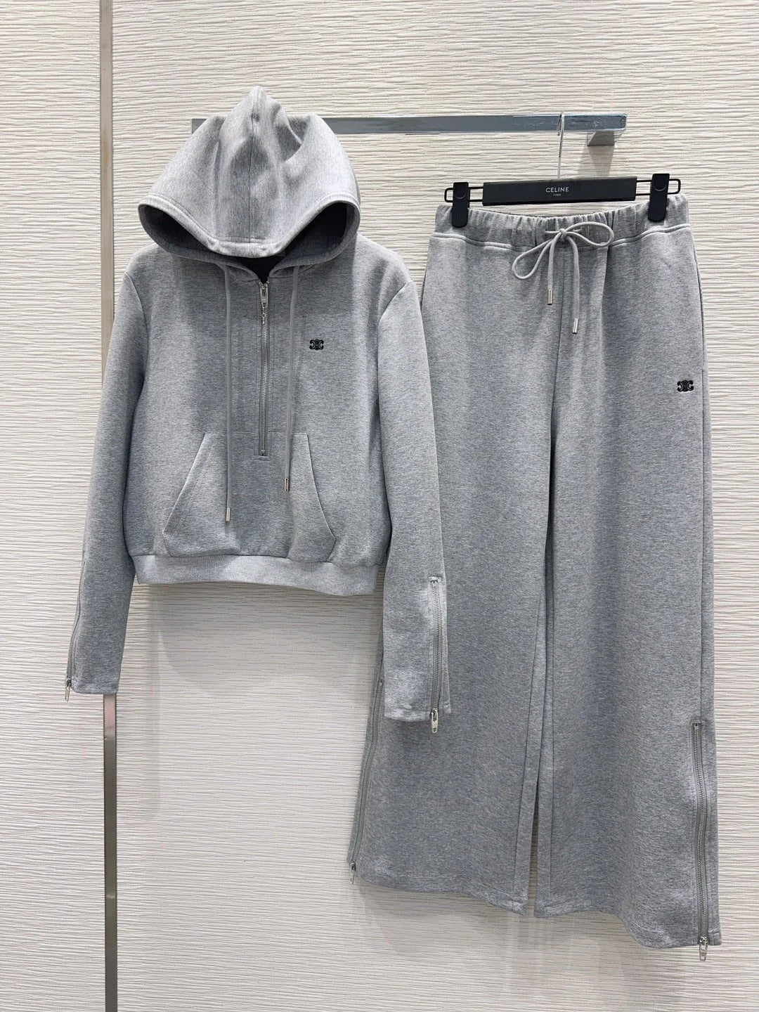 CELINE 25S WIDE-LEG PANTS HOODIE SET 0137