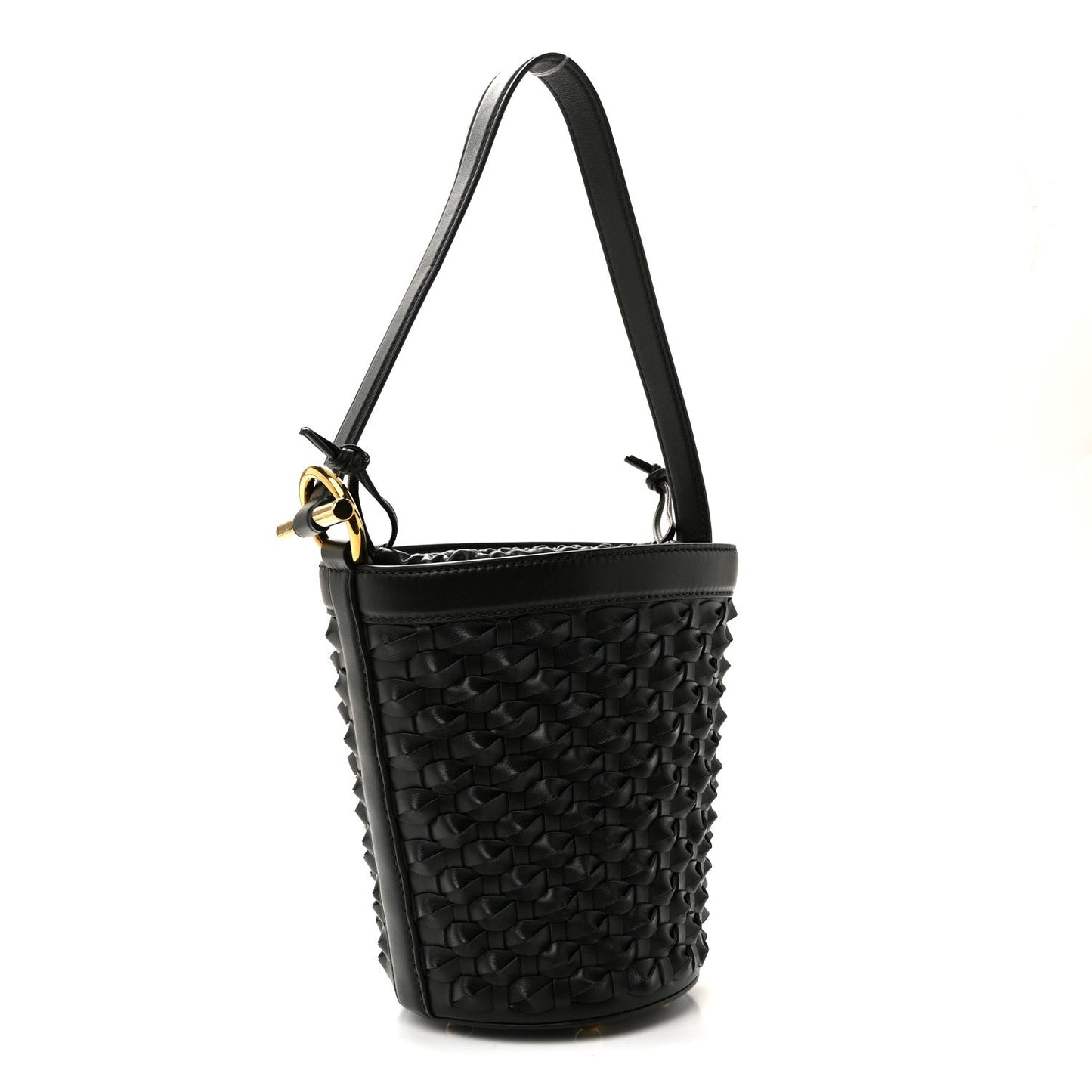 Nappa Intrecciato Small JJ Bucket Bag Black