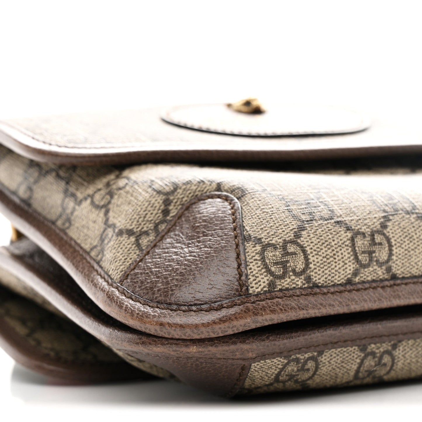 GG Supreme Monogram Web Small Neo Vintage Double Flap Messenger Bag Beige New Acero
