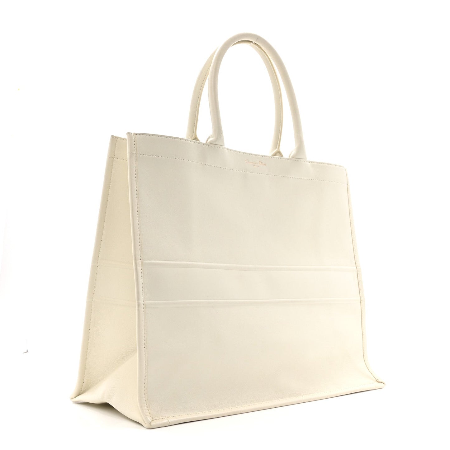 Calfskin Large Surrealism Book Tote Ivory