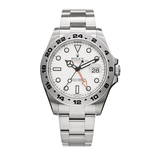 Stainless Steel 42mm Oyster Perpetual Date Explorer II Watch White 216570
