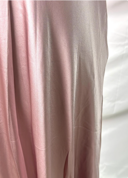 Elegant Pink Halter Neck V-Neck Slim-Fit Satin Long Prom Dress Evening Dress P4387