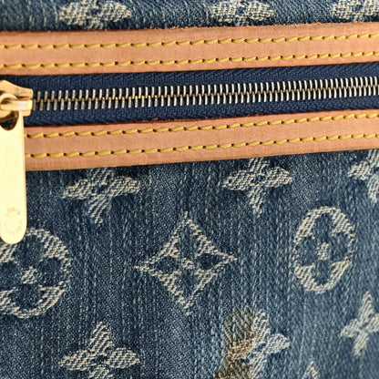 Monogram Denim Pochette Plat Clutch Blue