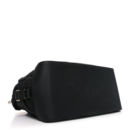 Nylon Calfskin Cut Out Duffle Bag Black