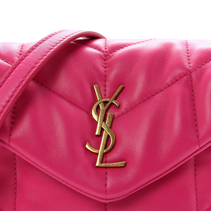 Lambskin Quilted Toy Loulou Puffer Monogram Chain Satchel Bubblegum