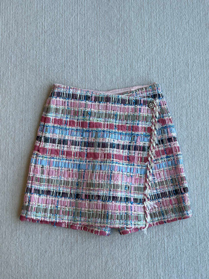 CC 25SS Woolen Skirt with Hand-Woven Tassel Ribbons Colorful 277207