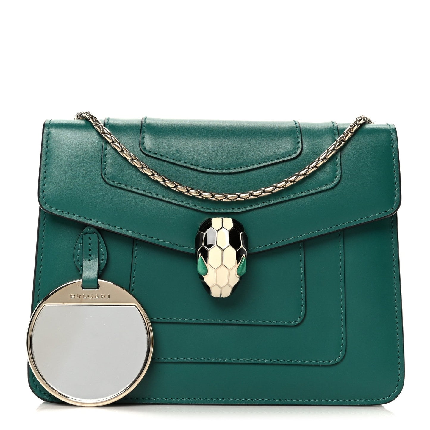 Calfskin Small Serpenti Forever Snake Strap Crossbody Bag Emerald Green