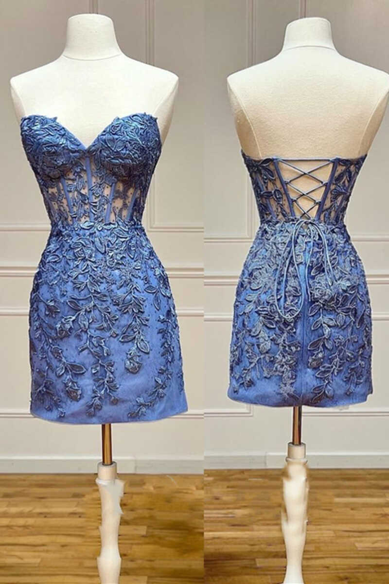PM513,Popular Sweetheart Homecoming Dress, Applique Beaded Cocktail Dresses