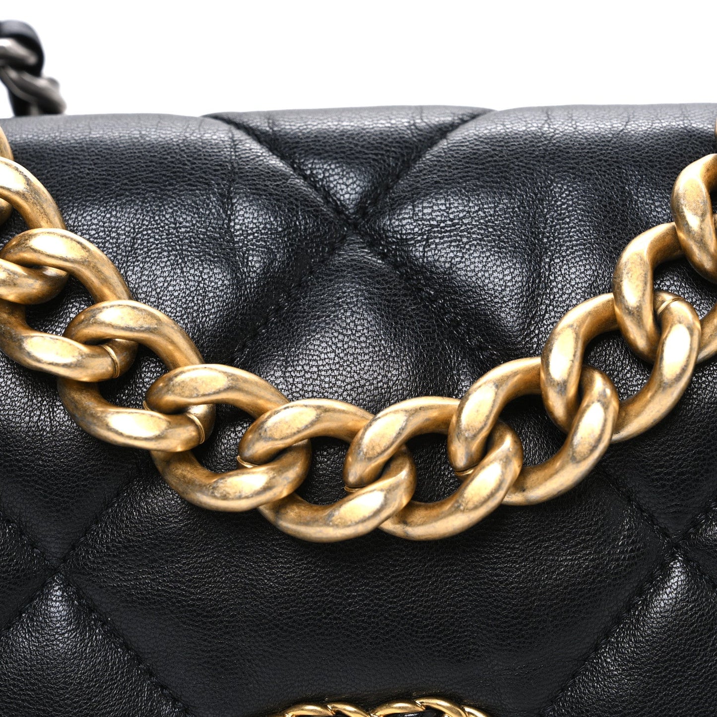 Goatskin Quilted Large Chanel 19 Flap Black
