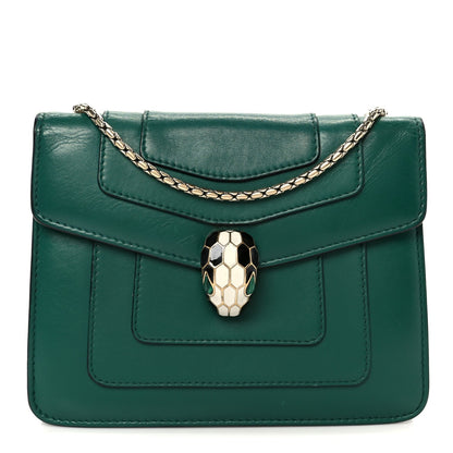 Calfskin Small Serpenti Forever Snake Strap Crossbody Bag Emerald Green