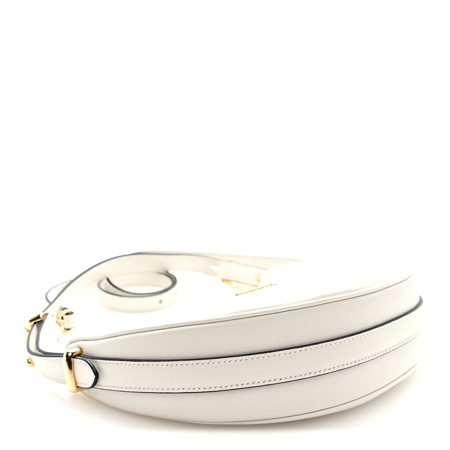 Soft Calfskin Arque Shoulder Bag White