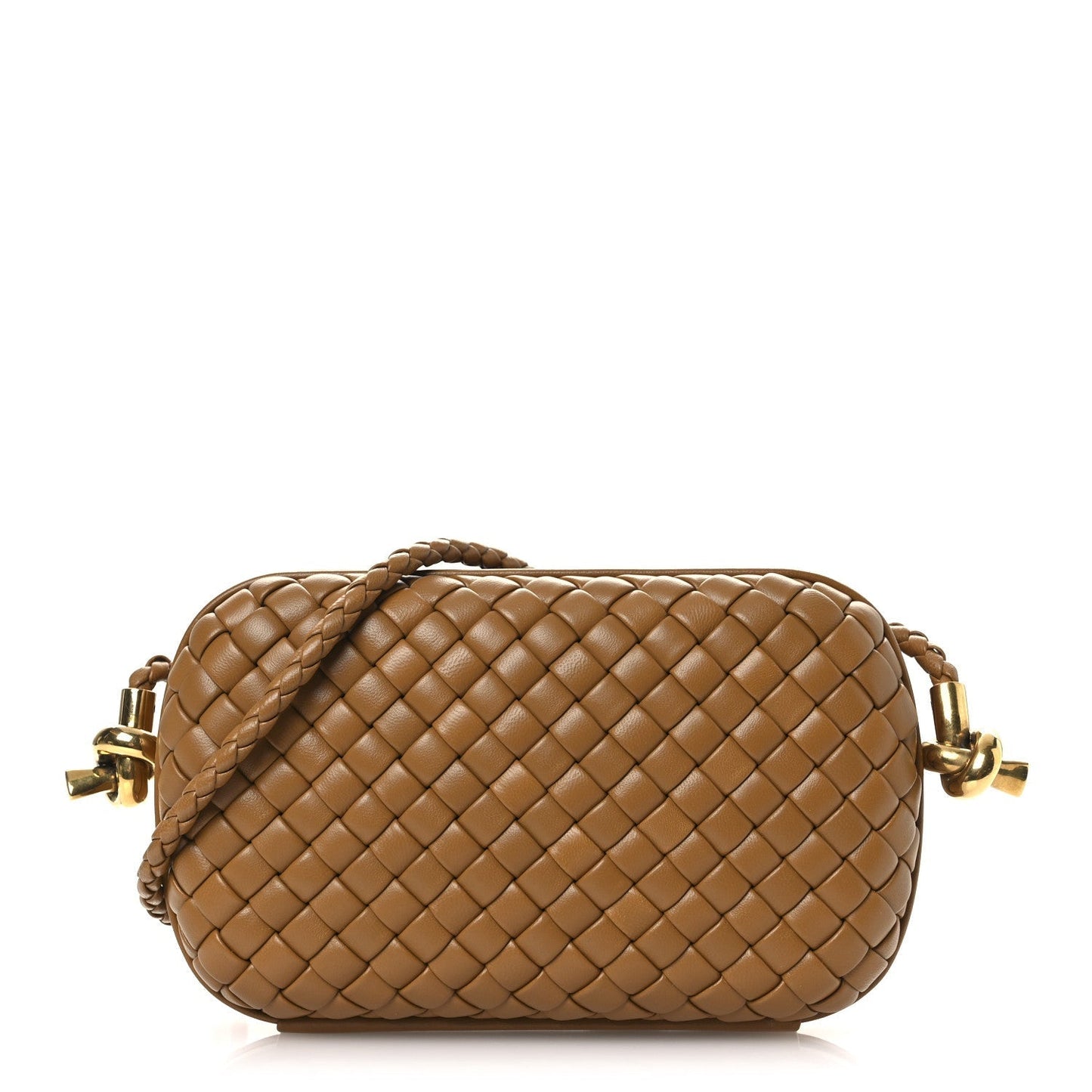 Calfskin Intrecciato Knot On Strap Camel