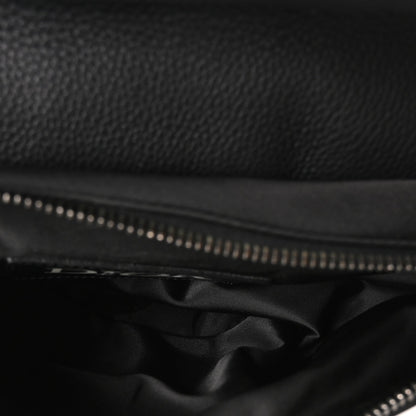 X Sacai Grained Calfskin Technical Fabric Mens Saddle Bag Black