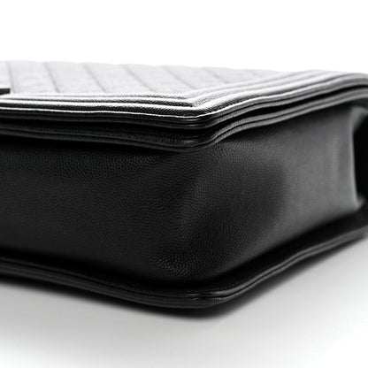 Caviar Quilted Large Boy Flap Black
