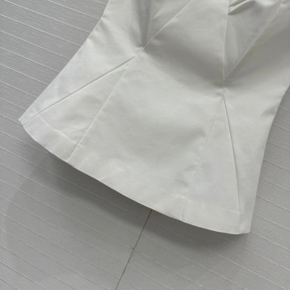Prada 25 Cat Ear Tube Top Vest White Cotton